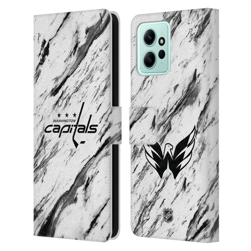 NHL Washington Capitals Marble Leather Book Wallet Case Cover For Xiaomi Redmi 12