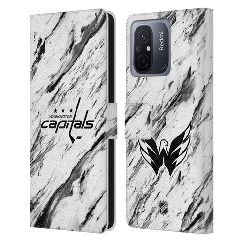 NHL Washington Capitals Marble Leather Book Wallet Case Cover For Xiaomi Redmi 12C