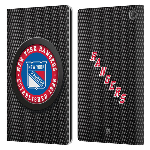 NHL New York Rangers Puck Texture Leather Book Wallet Case Cover For Amazon Fire Max 11 2023