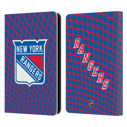 NHL New York Rangers Net Pattern Leather Book Wallet Case Cover For Amazon Kindle 11th Gen 6in 2022