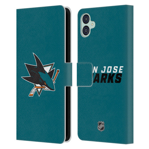 NHL San Jose Sharks Plain Leather Book Wallet Case Cover For Samsung Galaxy M04 5G / A04e