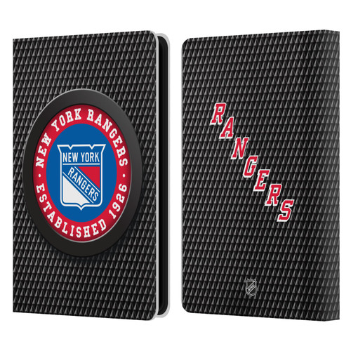 NHL New York Rangers Puck Texture Leather Book Wallet Case Cover For Amazon Kindle Paperwhite 5 (2021)