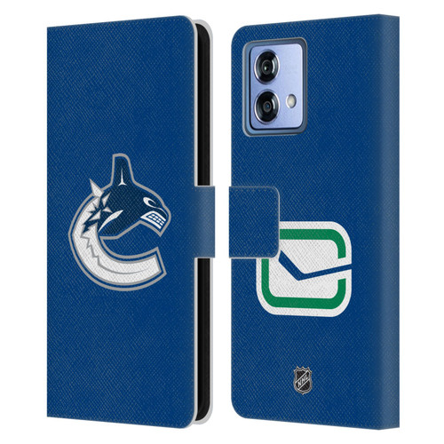 NHL Vancouver Canucks Plain Leather Book Wallet Case Cover For Motorola Moto G84 5G