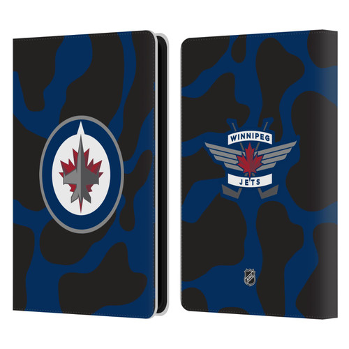 NHL Winnipeg Jets Cow Pattern Leather Book Wallet Case Cover For Amazon Kindle Paperwhite 5 (2021)