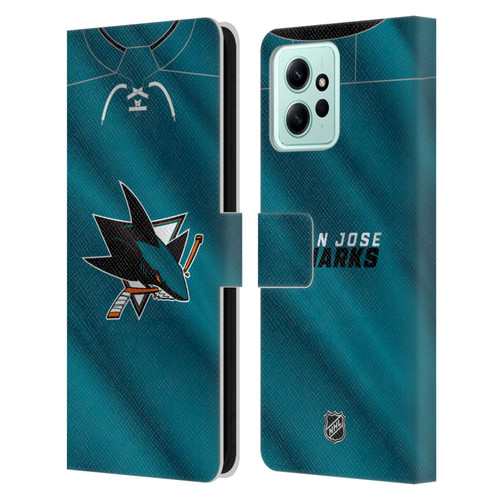NHL San Jose Sharks Jersey Leather Book Wallet Case Cover For Xiaomi Redmi 12