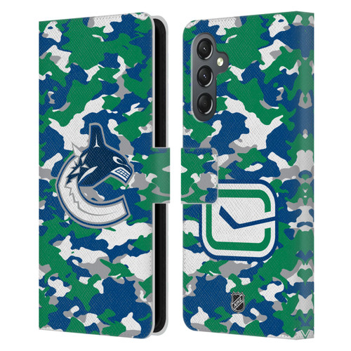 NHL Vancouver Canucks Camouflage Leather Book Wallet Case Cover For Samsung Galaxy A25 5G