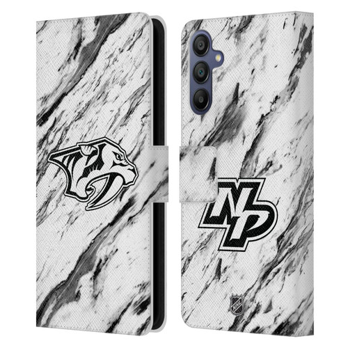 NHL Nashville Predators Marble Leather Book Wallet Case Cover For Samsung Galaxy A15