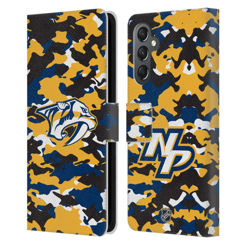 NHL Nashville Predators Camouflage Leather Book Wallet Case Cover For Samsung Galaxy A25 5G