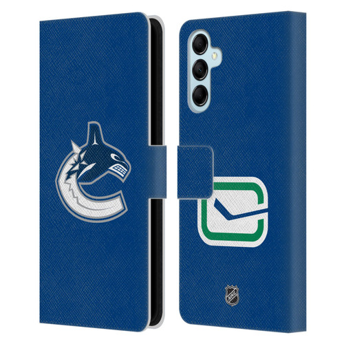 NHL Vancouver Canucks Plain Leather Book Wallet Case Cover For Samsung Galaxy M14 5G