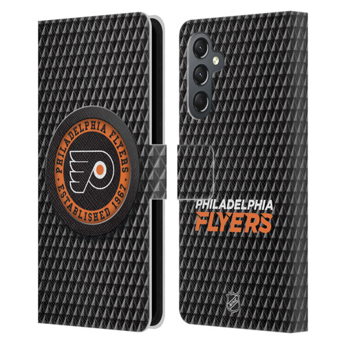 NHL Philadelphia Flyers Puck Texture Leather Book Wallet Case Cover For Samsung Galaxy A25 5G