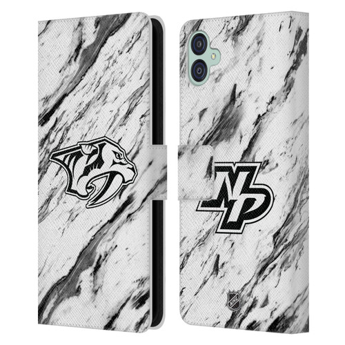 NHL Nashville Predators Marble Leather Book Wallet Case Cover For Samsung Galaxy M04 5G / A04e