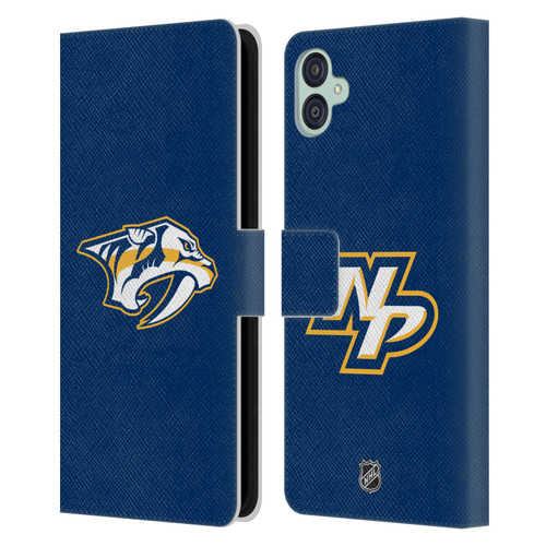 NHL Nashville Predators Plain Leather Book Wallet Case Cover For Samsung Galaxy M04 5G / A04e