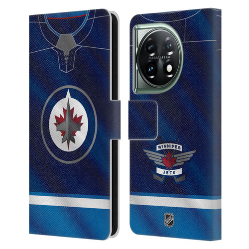 NHL Winnipeg Jets Jersey Leather Book Wallet Case Cover For OnePlus 11 5G