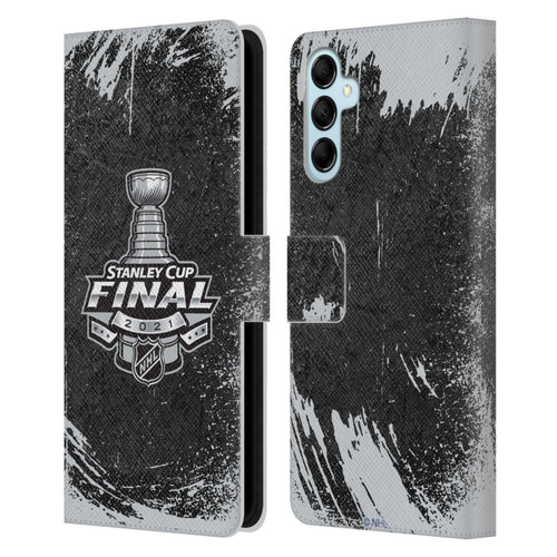 NHL 2021 Stanley Cup Final Distressed Leather Book Wallet Case Cover For Samsung Galaxy M14 5G