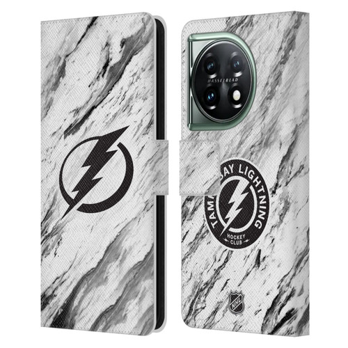 NHL Tampa Bay Lightning Marble Leather Book Wallet Case Cover For OnePlus 11 5G