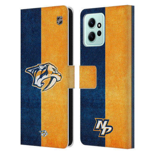 NHL Nashville Predators Half Distressed Leather Book Wallet Case Cover For Xiaomi Redmi 12