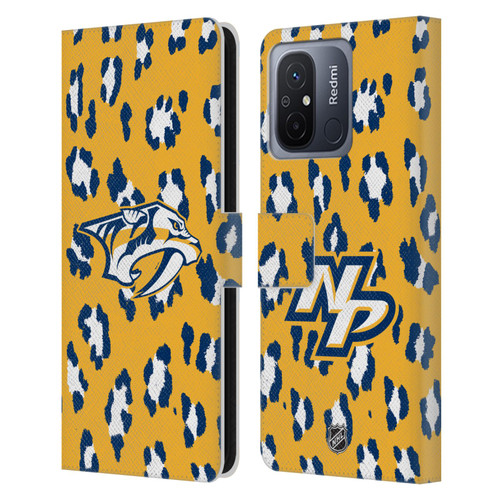 NHL Nashville Predators Leopard Patten Leather Book Wallet Case Cover For Xiaomi Redmi 12C