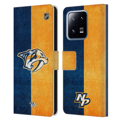 NHL Nashville Predators Half Distressed Leather Book Wallet Case Cover For Xiaomi 13 Pro 5G