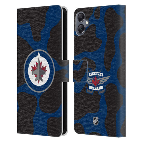 NHL Winnipeg Jets Cow Pattern Leather Book Wallet Case Cover For Samsung Galaxy A05
