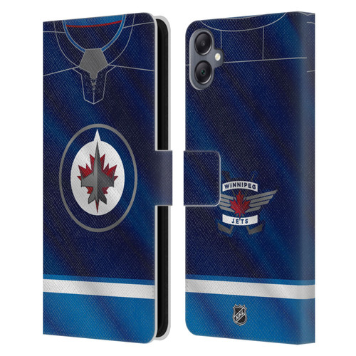 NHL Winnipeg Jets Jersey Leather Book Wallet Case Cover For Samsung Galaxy A05