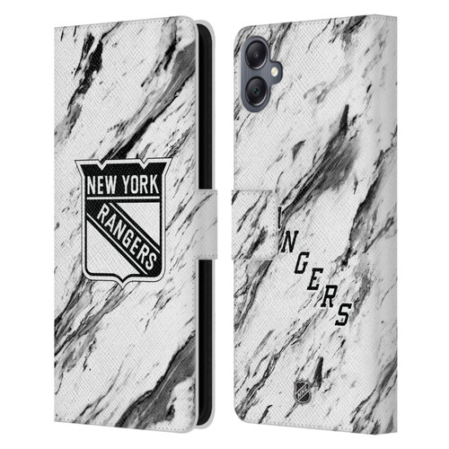 NHL New York Rangers Marble Leather Book Wallet Case Cover For Samsung Galaxy A05