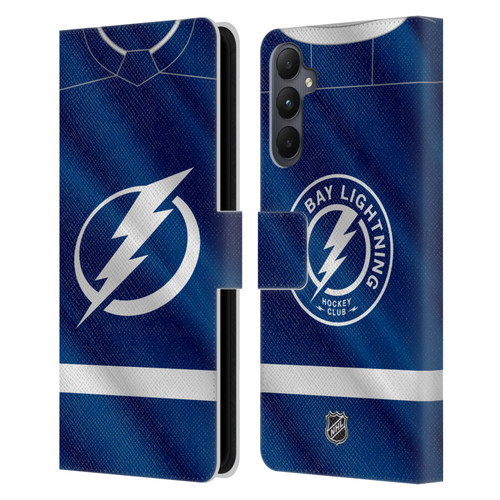 NHL Tampa Bay Lightning Jersey Leather Book Wallet Case Cover For Samsung Galaxy A05s