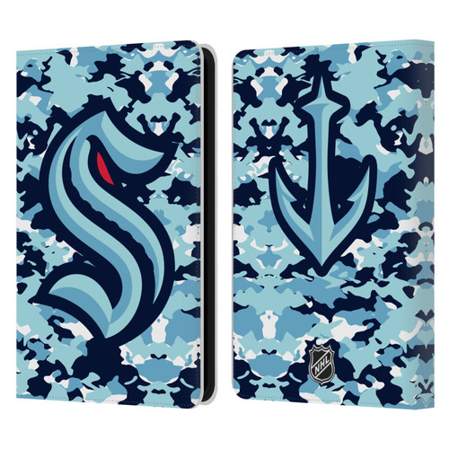 NHL Seattle Kraken Camouflage Leather Book Wallet Case Cover For Amazon Kindle 11th Gen 6in 2022
