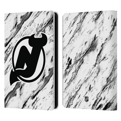 NHL New Jersey Devils Marble Leather Book Wallet Case Cover For Amazon Kindle Paperwhite 5 (2021)