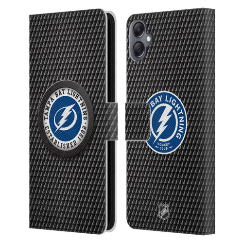 NHL Tampa Bay Lightning Puck Texture Leather Book Wallet Case Cover For Samsung Galaxy A05