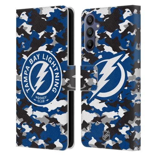 NHL Tampa Bay Lightning Camouflage Leather Book Wallet Case Cover For Samsung Galaxy A15