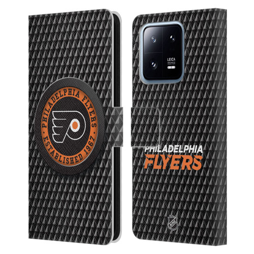 NHL Philadelphia Flyers Puck Texture Leather Book Wallet Case Cover For Xiaomi 13 Pro 5G