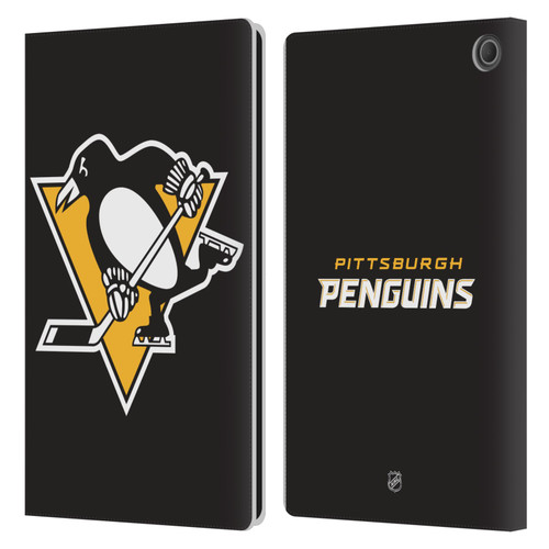 NHL Pittsburgh Penguins Plain Leather Book Wallet Case Cover For Amazon Fire Max 11 2023