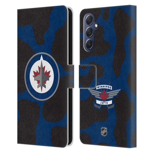 NHL Winnipeg Jets Cow Pattern Leather Book Wallet Case Cover For Samsung Galaxy M54 5G