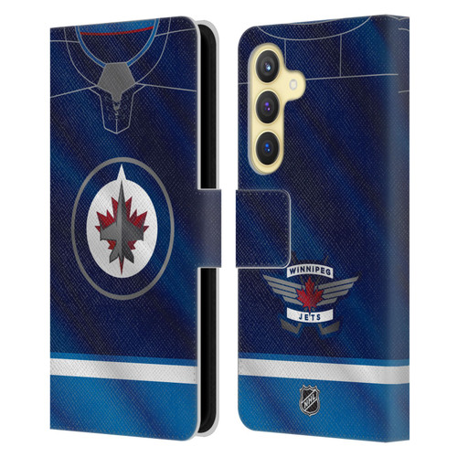 NHL Winnipeg Jets Jersey Leather Book Wallet Case Cover For Samsung Galaxy S24 5G