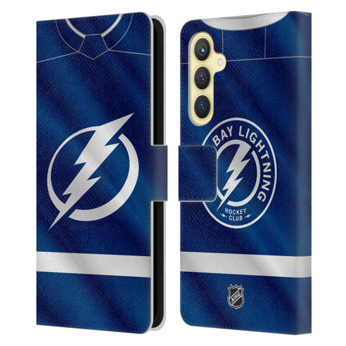 NHL Tampa Bay Lightning Jersey Leather Book Wallet Case Cover For Samsung Galaxy S23 FE 5G