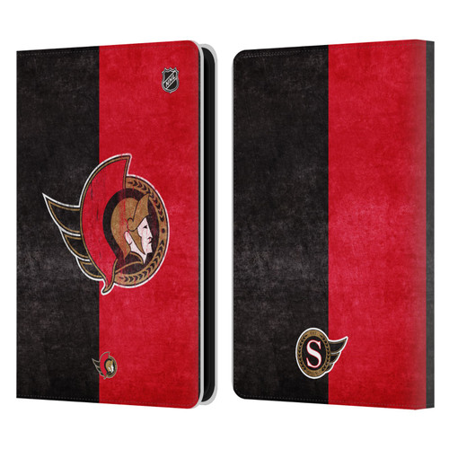 NHL Ottawa Senators Half Distressed Leather Book Wallet Case Cover For Amazon Kindle 11th Gen 6in 2022