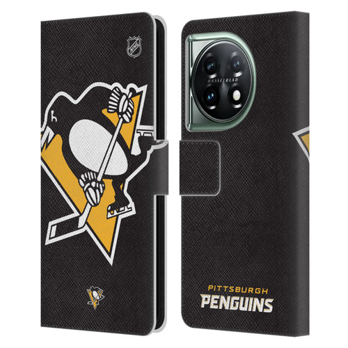 NHL Pittsburgh Penguins Oversized Leather Book Wallet Case Cover For OnePlus 11 5G