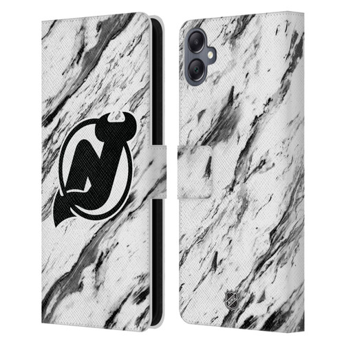 NHL New Jersey Devils Marble Leather Book Wallet Case Cover For Samsung Galaxy A05