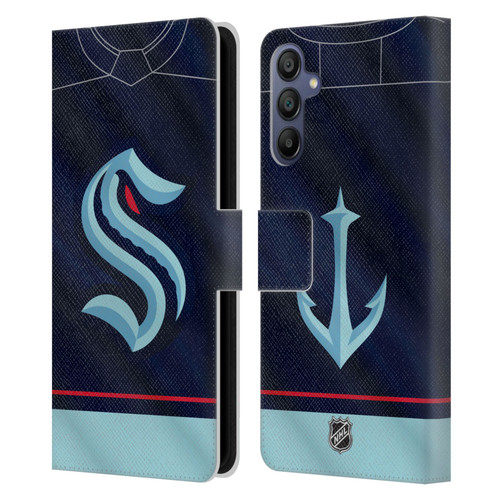NHL Seattle Kraken Jersey Leather Book Wallet Case Cover For Samsung Galaxy A15