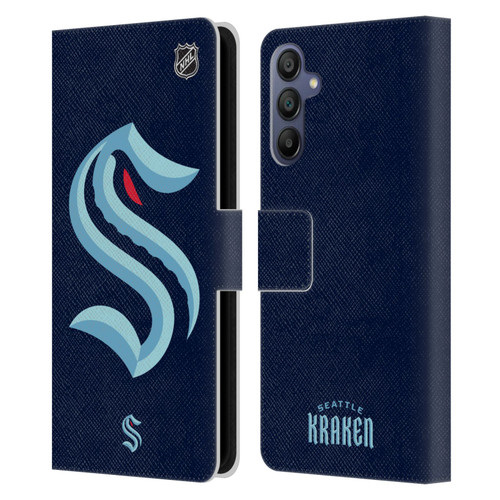 NHL Seattle Kraken Oversized Leather Book Wallet Case Cover For Samsung Galaxy A15