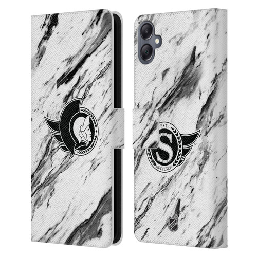 NHL Ottawa Senators Marble Leather Book Wallet Case Cover For Samsung Galaxy A05