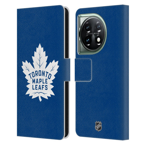NHL Toronto Maple Leafs Plain Leather Book Wallet Case Cover For OnePlus 11 5G