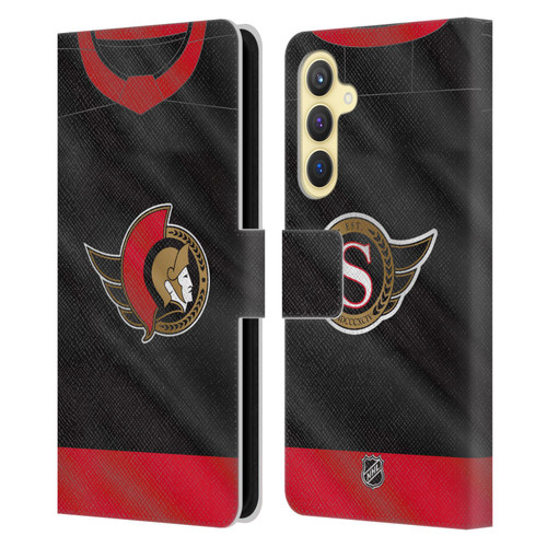 NHL Ottawa Senators Jersey Leather Book Wallet Case Cover For Samsung Galaxy S23 FE 5G
