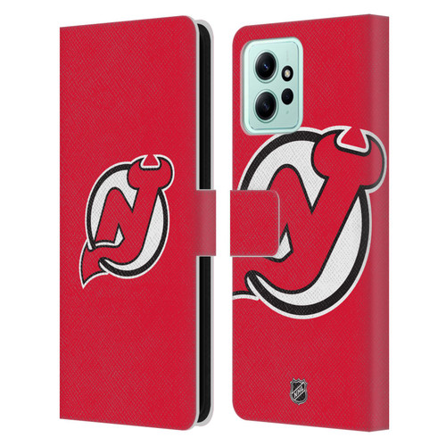 NHL New Jersey Devils Plain Leather Book Wallet Case Cover For Xiaomi Redmi 12