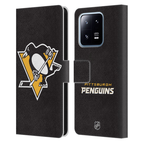 NHL Pittsburgh Penguins Plain Leather Book Wallet Case Cover For Xiaomi 13 Pro 5G