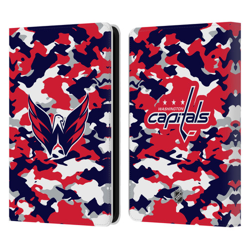 NHL Washington Capitals Camouflage Leather Book Wallet Case Cover For Amazon Kindle 11th Gen 6in 2022