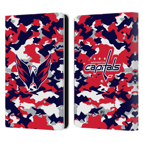 NHL Washington Capitals Camouflage Leather Book Wallet Case Cover For Amazon Kindle Paperwhite 5 (2021)