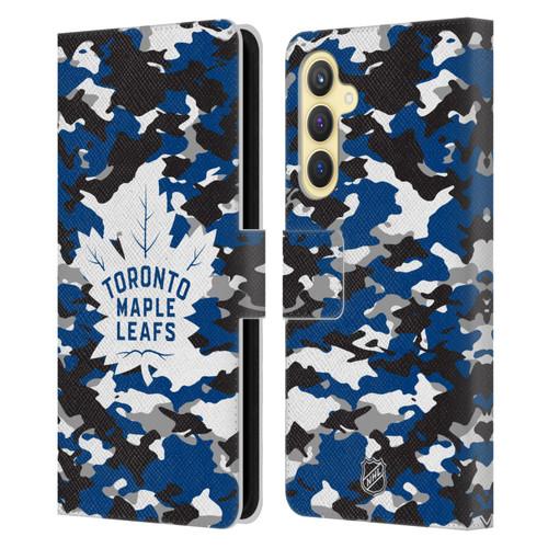NHL Toronto Maple Leafs Camouflage Leather Book Wallet Case Cover For Samsung Galaxy S23 FE 5G