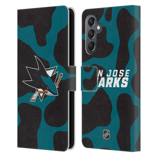 NHL San Jose Sharks Cow Pattern Leather Book Wallet Case Cover For Samsung Galaxy A25 5G
