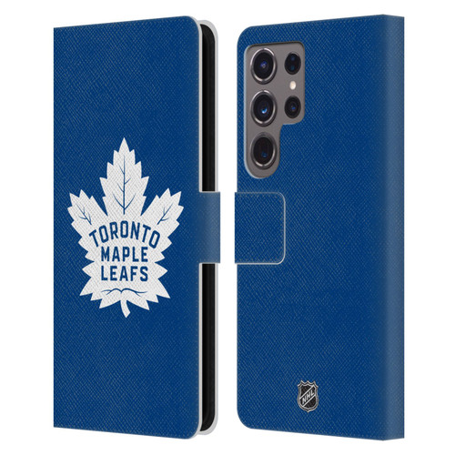NHL Toronto Maple Leafs Plain Leather Book Wallet Case Cover For Samsung Galaxy S24 Ultra 5G